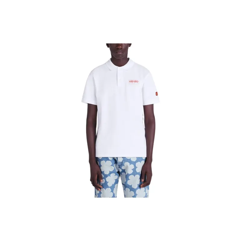 KENZO Letter Logo POIO Shirt Men's White-4