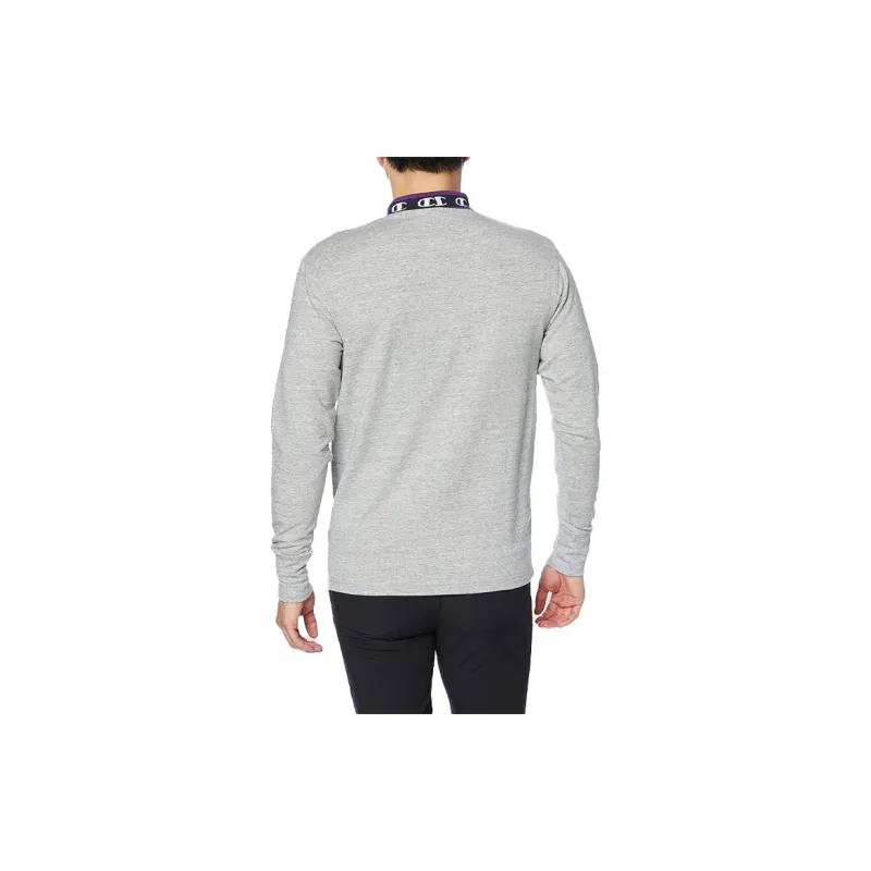 Champion Stand Collar Loose Fit Regular Long Sleeved Sweatshirt Unisex Light Gray-3