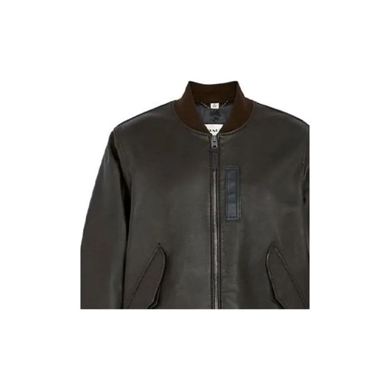 COACH Leather Jacket Men's Dark Brown-3