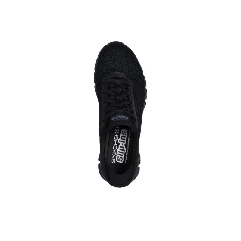 Skechers Glide Step Anti Slip Wear Resistant Low Top Casual Shoes Women's Black-3