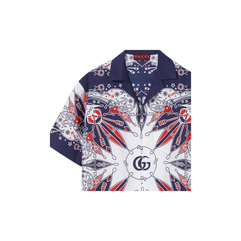 GUCCI Double G Bandana Print Shirt-5