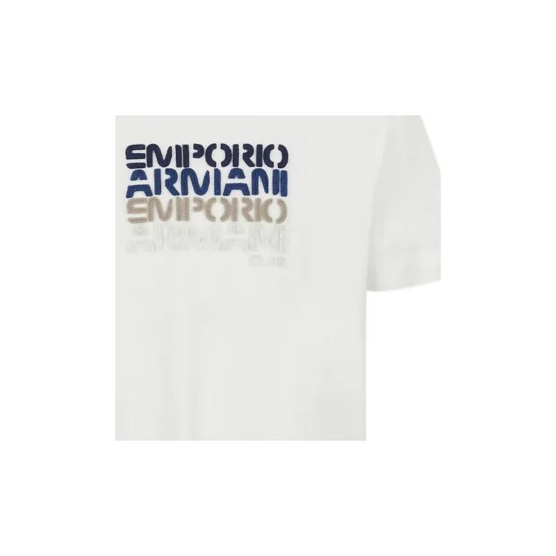 EMPORIO ARMANI Drop Shoulder Sleeve T Shirt Men's White-5