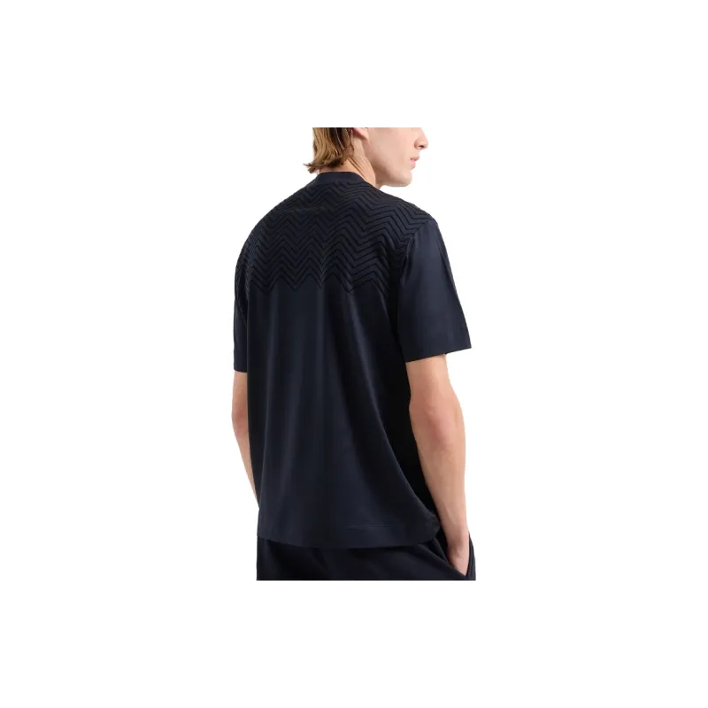 EMPORIO ARMANI Lyocell blend Jersey T shirt With Chevron Flock Detail-2