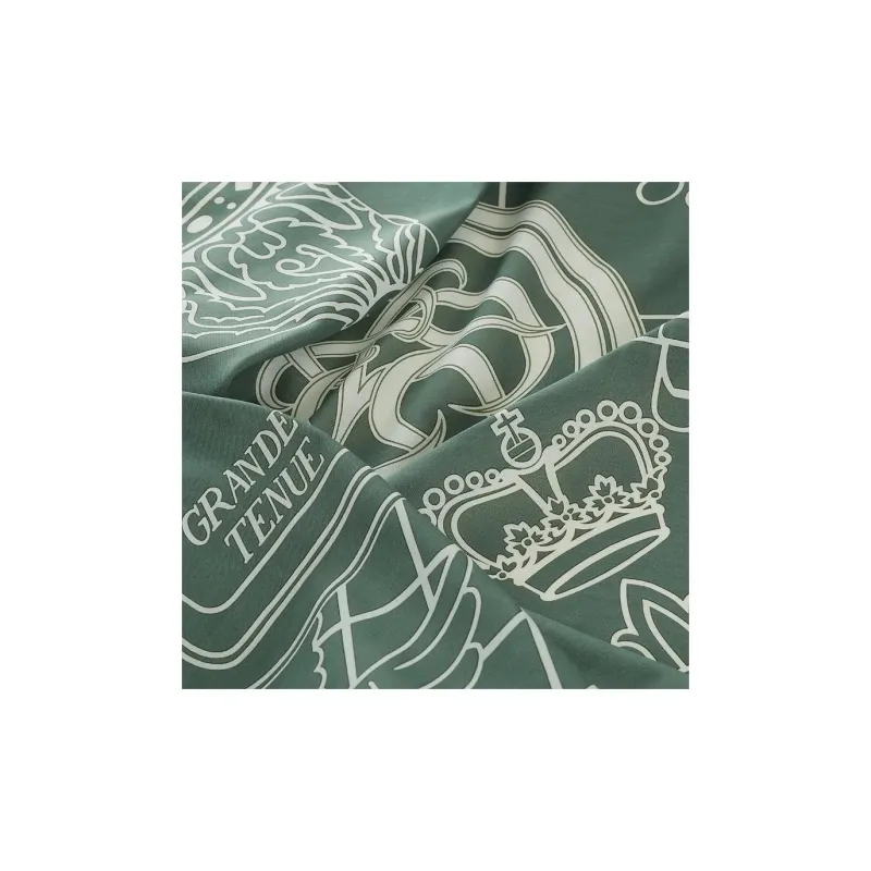 HERMES Cotton Knit Scarves Men's Green-1