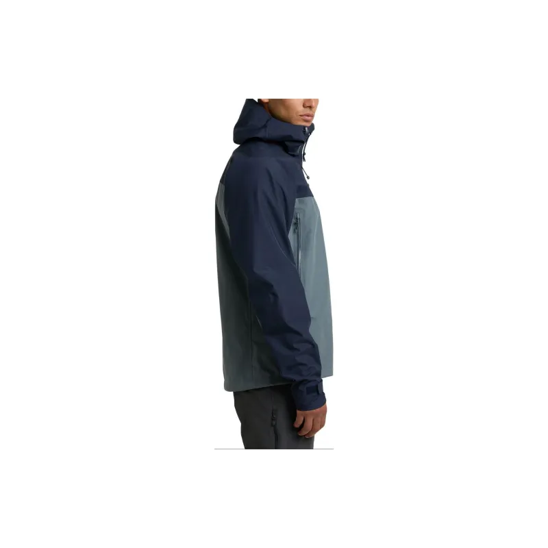 HAGLÖFS Waterproof And Windproof Windbreaker Jacket Men's Steel Blue/Taun Blue-4