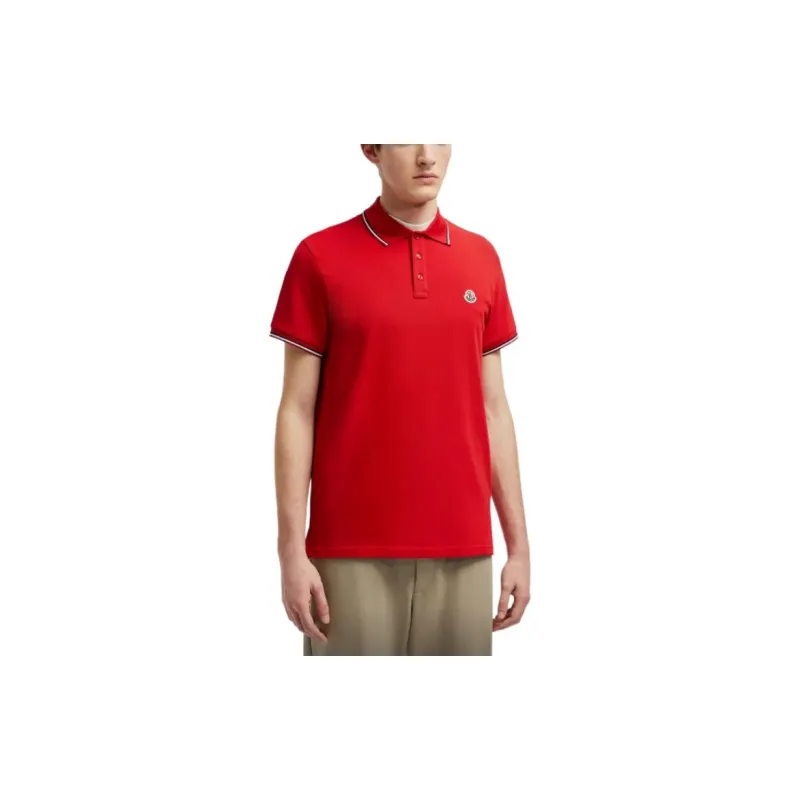 Moncler Polo Shirts Men Red-2