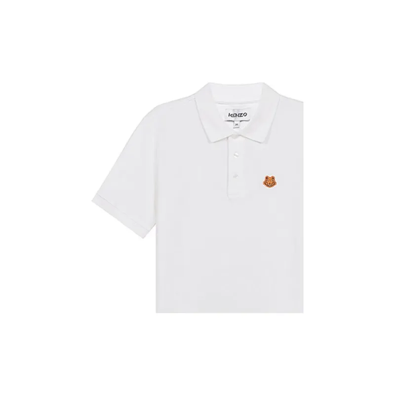 KENZO Classic Tiger Head Polo Shirts Men White-5