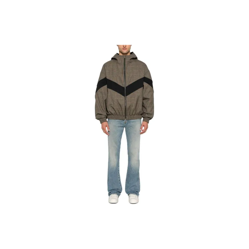 Golden Goose Deluxe Brand Checked Hooded Zip Up Jacket-1