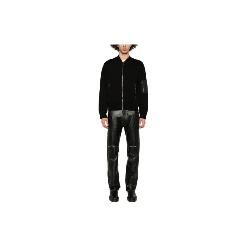 Neil Barrett Zipped Ribbed knit Cardigan-1