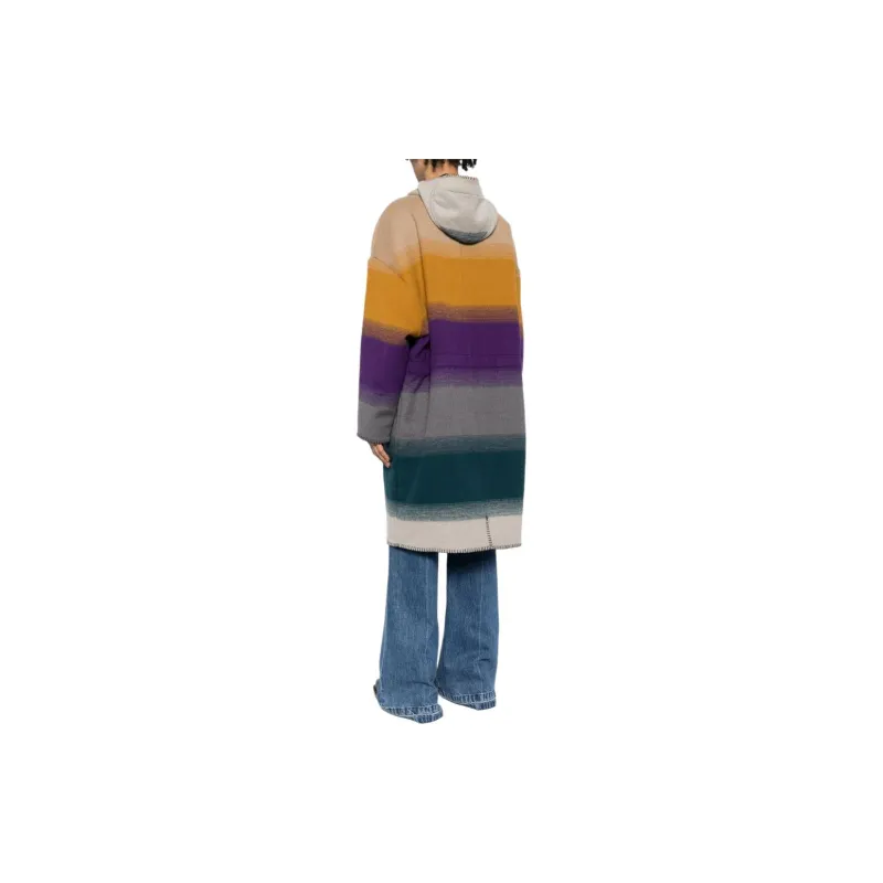 Roberto Cavalli Blanket Stitched Colour block Coat-3