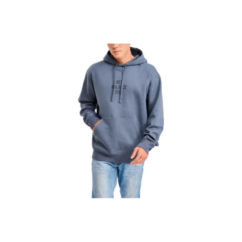 New Balance Iconic Collegiate Graphic Hoodie Sweatshirt Men's Blue-4