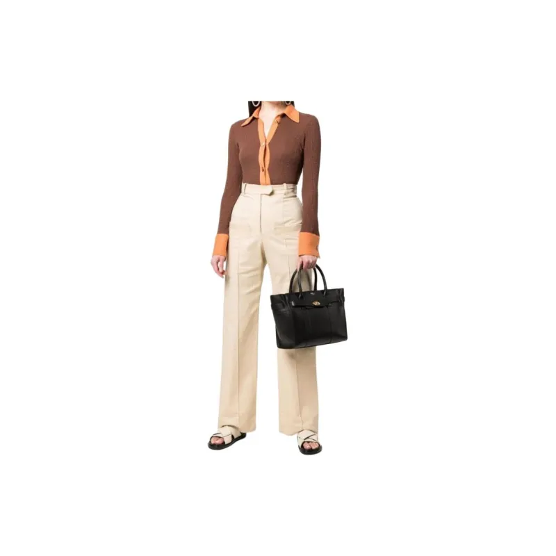Mulberry Bayswater Pebbled Leather Crossbody Handbags Women's Black-4