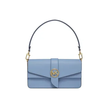 MICHAEL KORS Greenwich Split Cow Leather Shoulder Bag Women's Light Blue