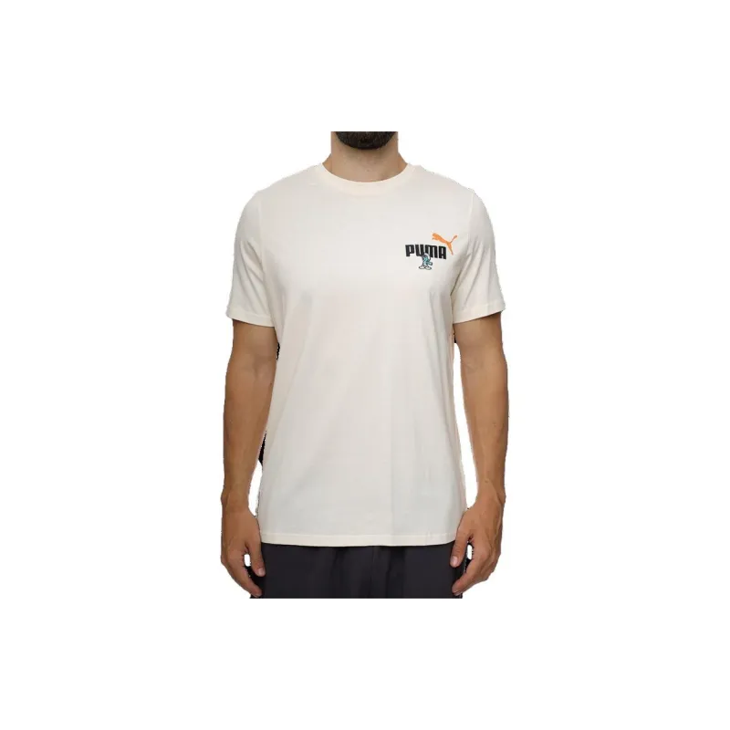 PUMA THE SMURFS T Shirts Men Cotton Linen Blend In Natural Color-3