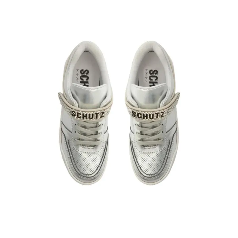 Schutz Low-Top Skateboard Shoes Women's Silver-4