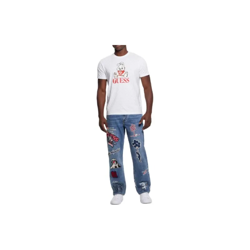 GUESS Graphic Crewneck Tee T-Shirt Men's White-1