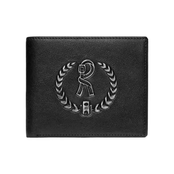 ROBERTA DI CAMERINO Top Grain Cow Leather Wallet Regular Men's Black