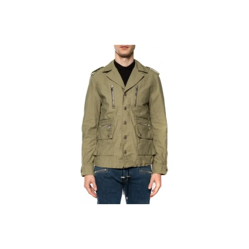 BALMAIN Jackets Men Army Green-3