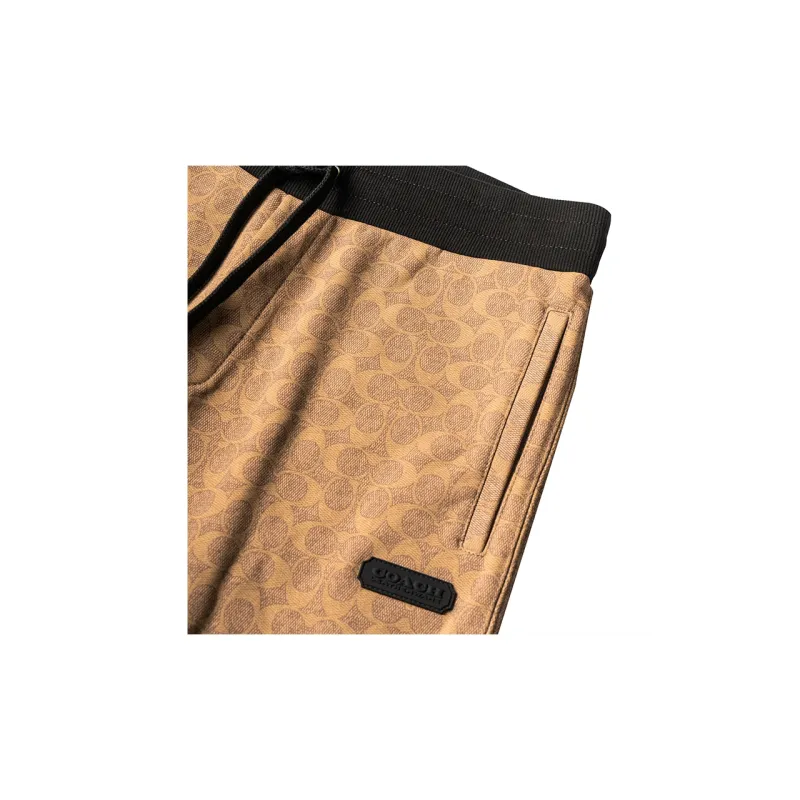 COACH FW22 Knitted Sports Pants Men's Brown-4