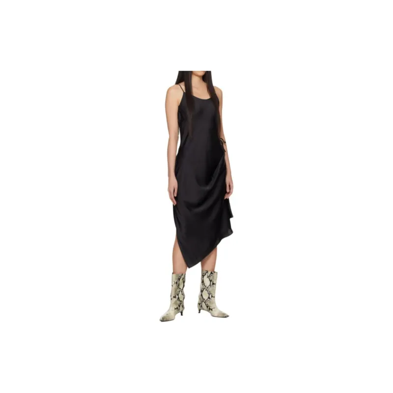 LOW CLASSIC Drawstring Slip Midi Dress-1