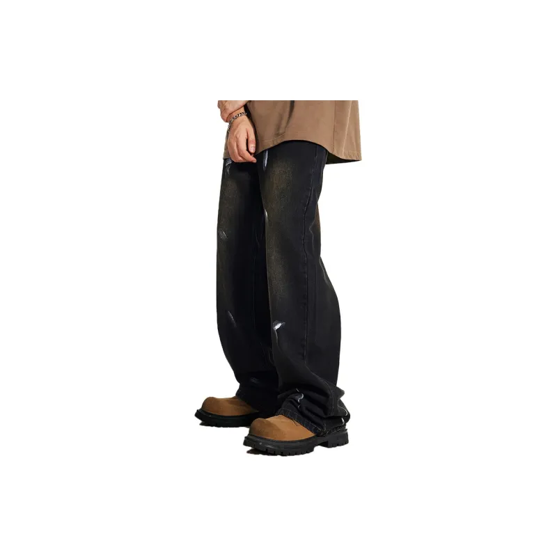 GTRG Jeans Unisex Dirty Dyed Black-4