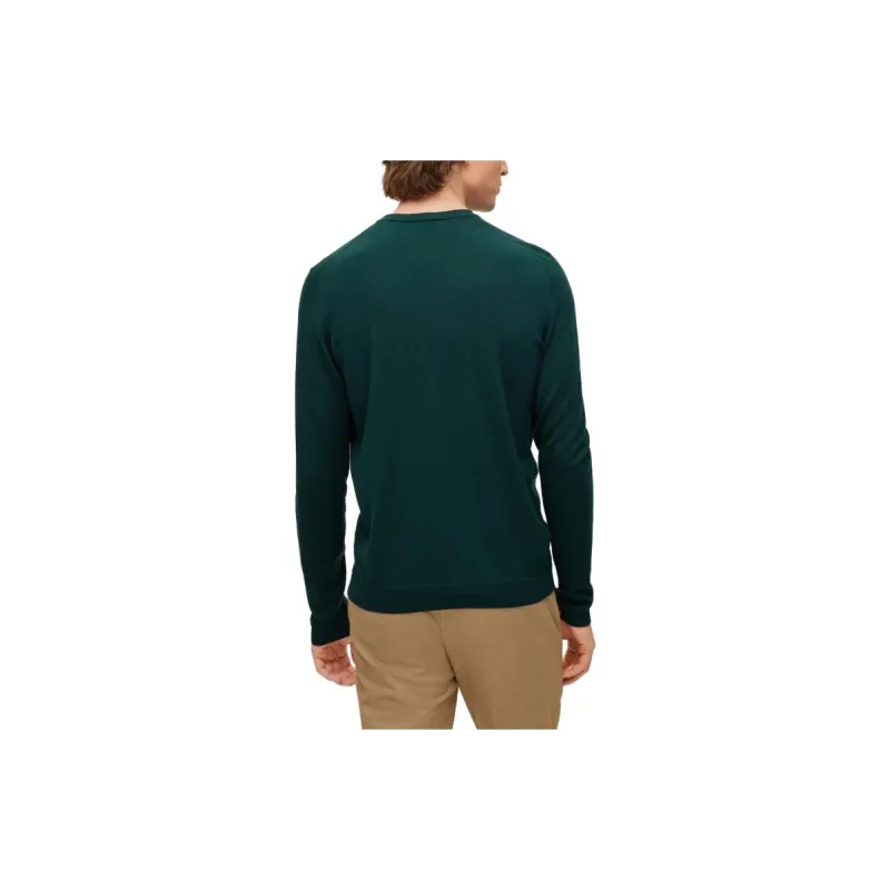HUGO BOSS FW23 Regular Fit Sweater In Extra Fine Merino Sweatshirt Men's Green-3