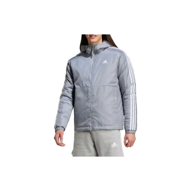 Adidas Free Shipping With AdiClub Essentials 3-Stripes Insulated Hooded Jacket-1