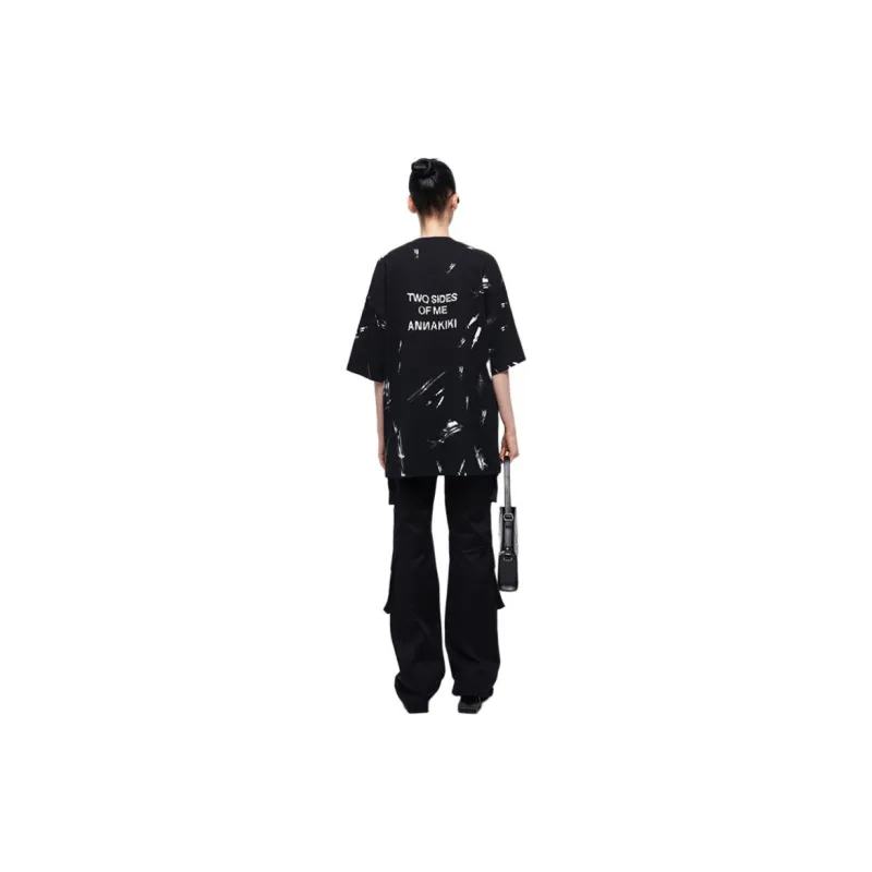 ANNAKIKI T Shirt Unisex Black Sole Pattern-1