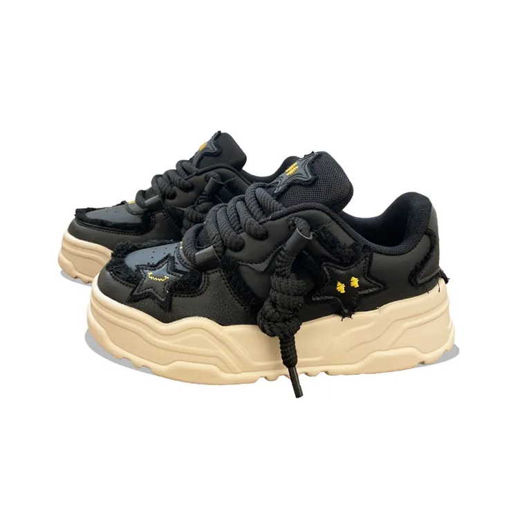XLAIII Anti Slip Wear Resistant Low Top Casual Shoes Unisex Black-1
