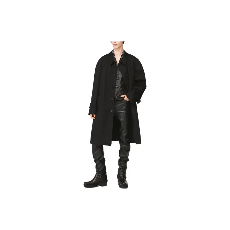 ZARA Trench Coats Men Black-2
