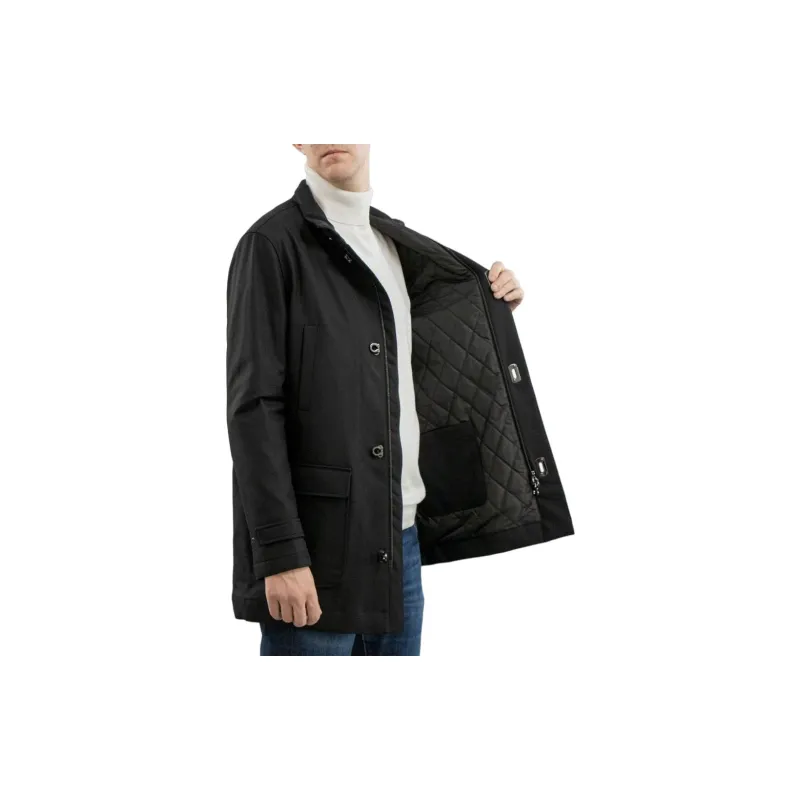 Ferragamo Trench Coats Men Black-2
