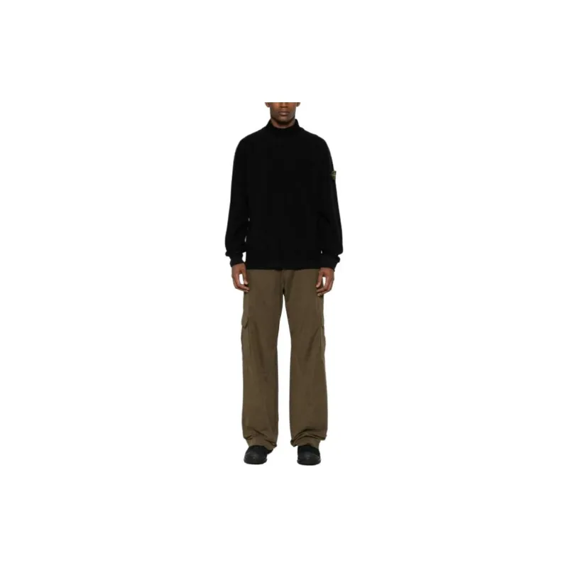 STONE ISLAND Compass Motif Mock Neck Layered Sweatshirt-2