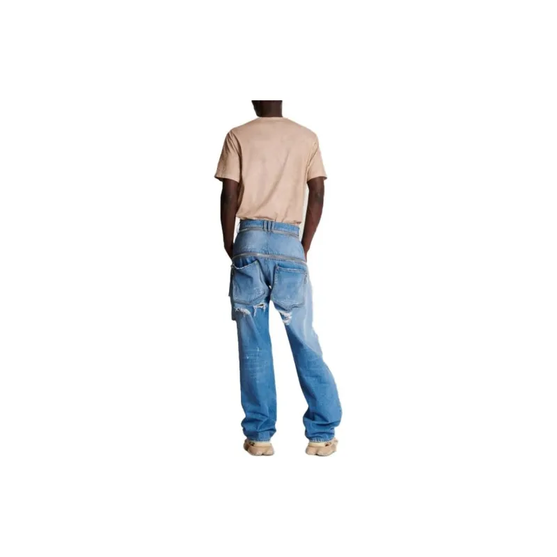 BALMAIN Destroyed Loose Denim Pants-1