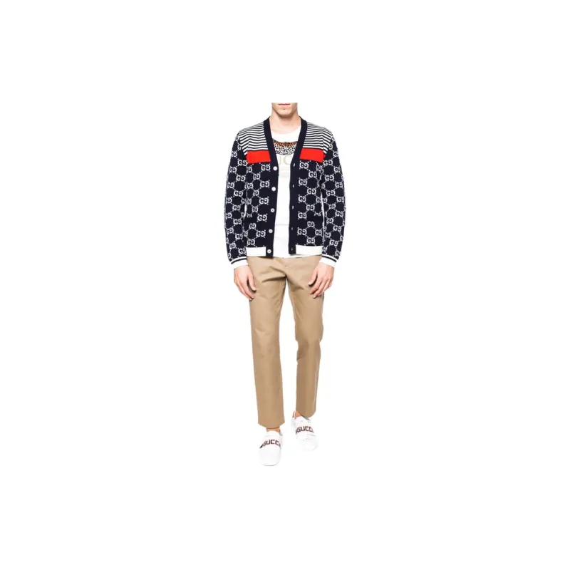 GUCCI 2010s GG jacquard Cotton Cardigan-2