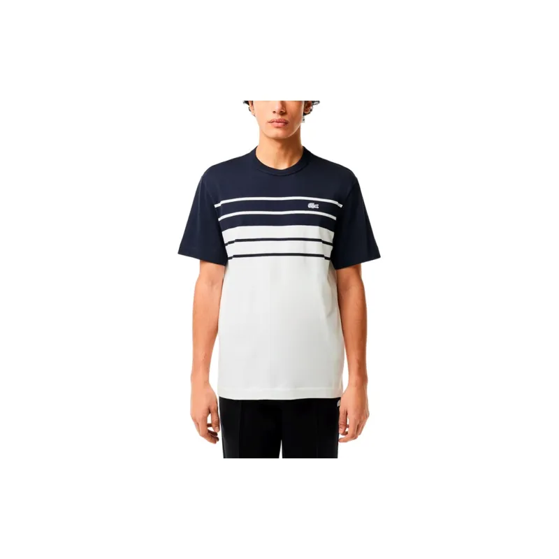 LACOSTE Striped Organic Cotton T shirt-1