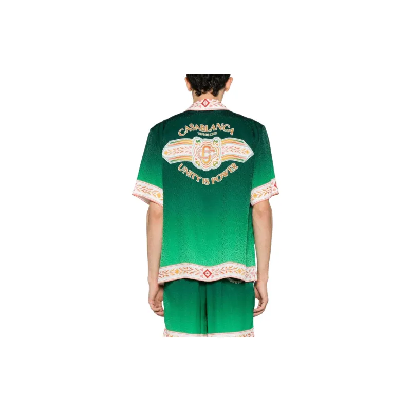 CASABLANCA Cuban Collar Short Sleeve Shirt-3