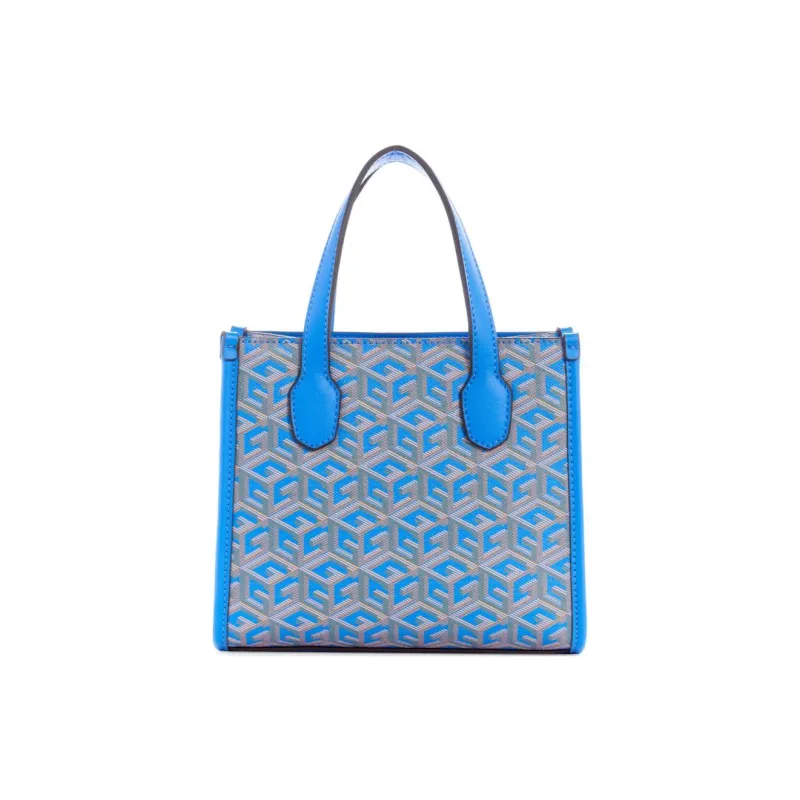 GUESS Artificial Leather Tote Bag Shopping Bag Handbag Mini Women's Turquoise-1