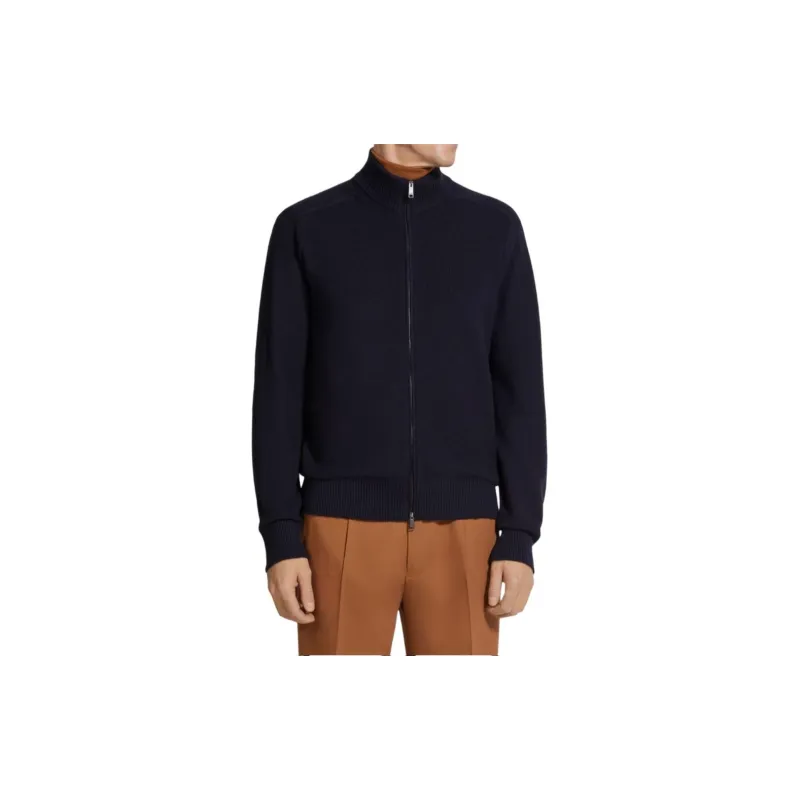 Ermenegildo Zegna Full Zip Ribbed Knit Cardigan-1