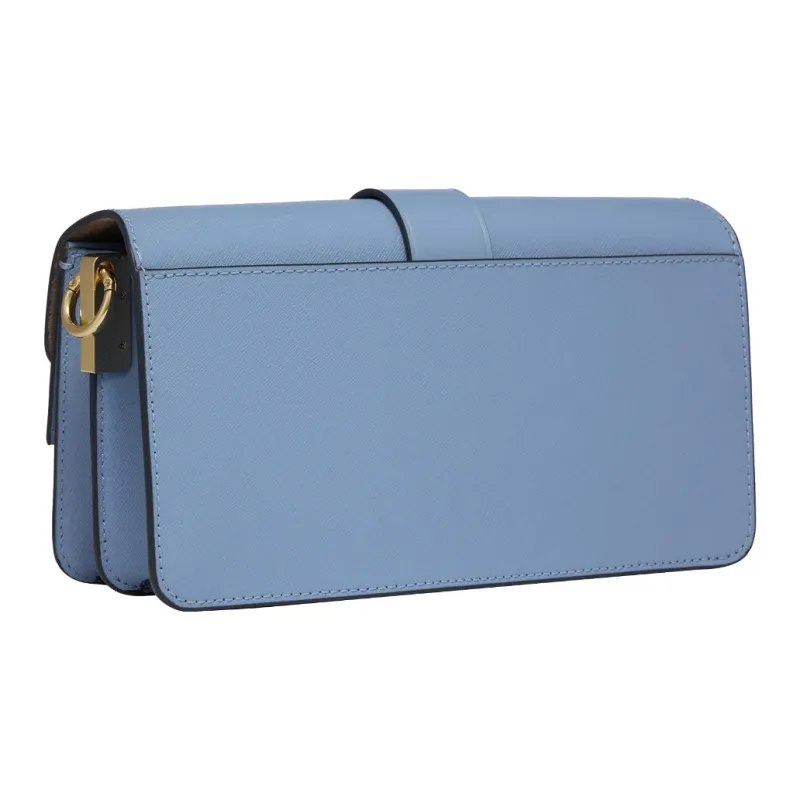 MICHAEL KORS Greenwich Split Cow Leather Shoulder Bag Women's Light Blue-1