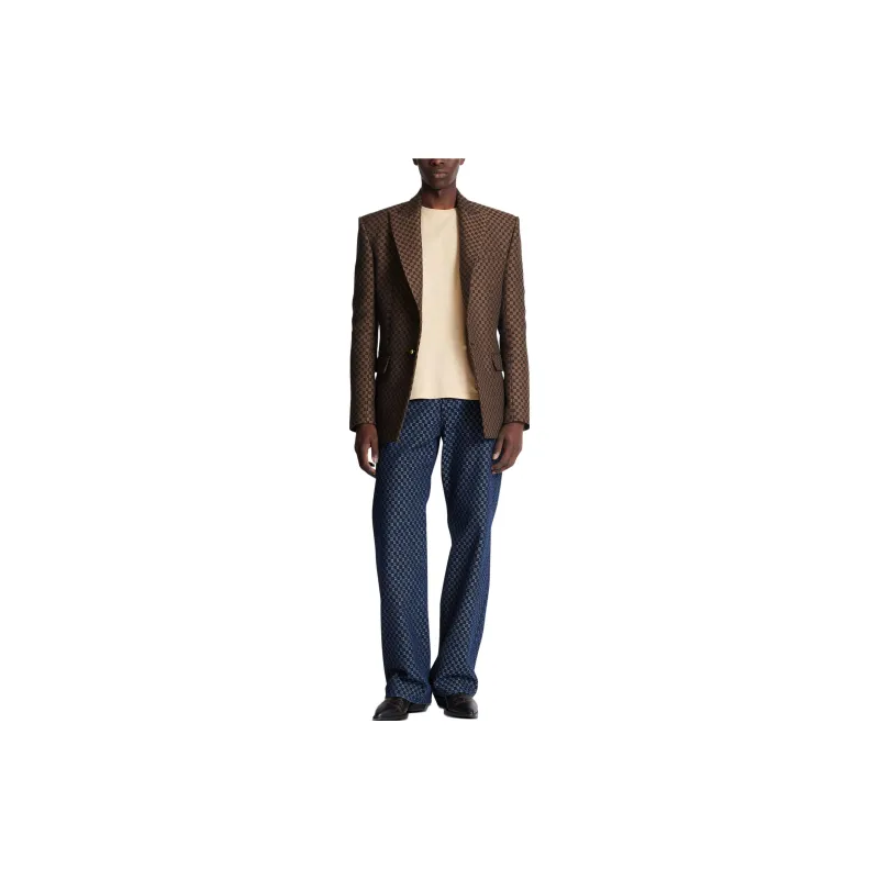 BALMAIN Monogram jacquard Single breasted Blazer-1