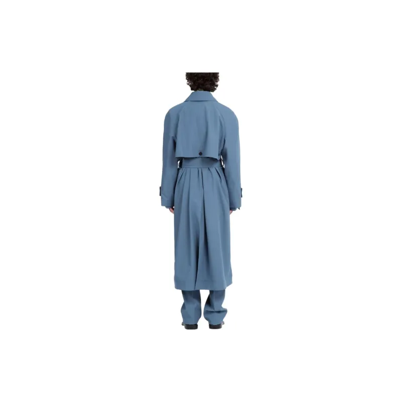 Ferragamo Trench Coats Men Blue-3