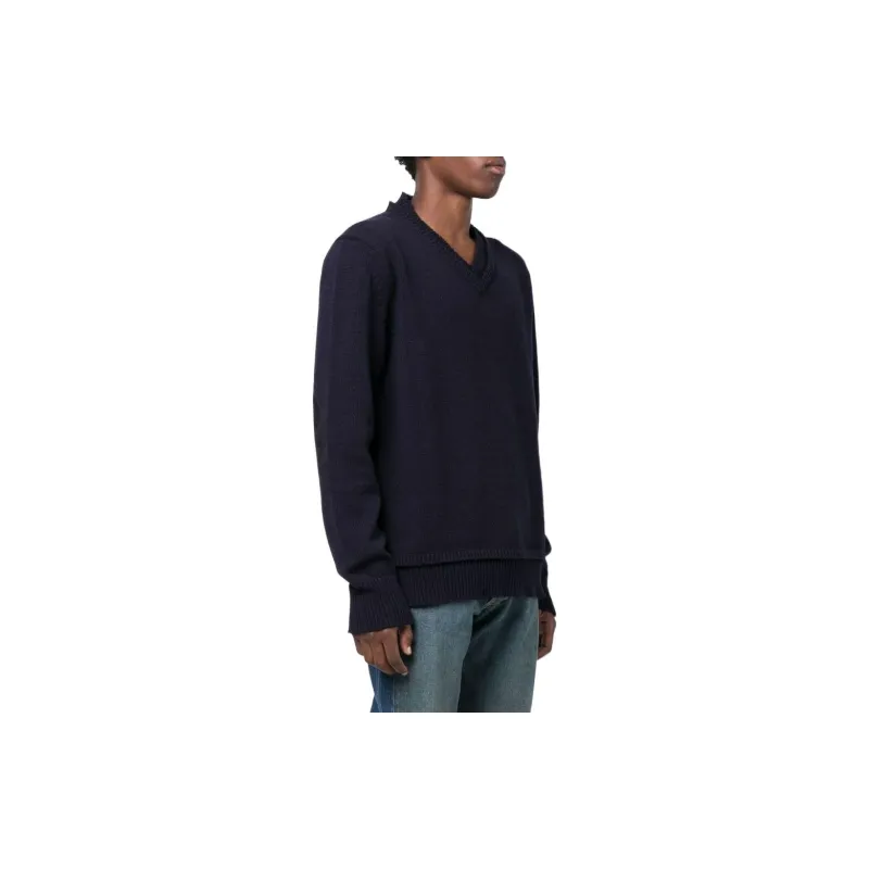 Maison Margiela Sweaters Unisex Navy Blue-4