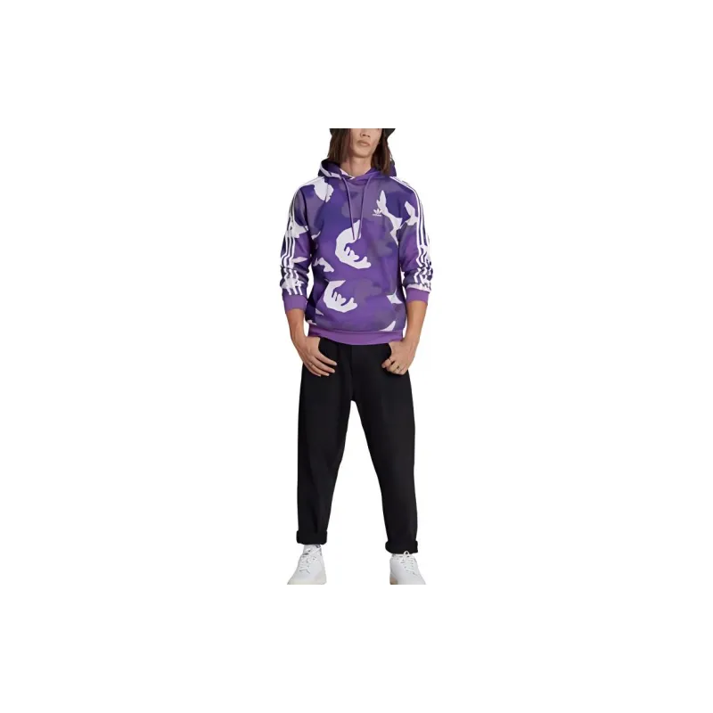 Adidas Originals GRAPHICS CAMO ALLOVER PRINT HOODIE Sweatshirt Men's Active Purple-2