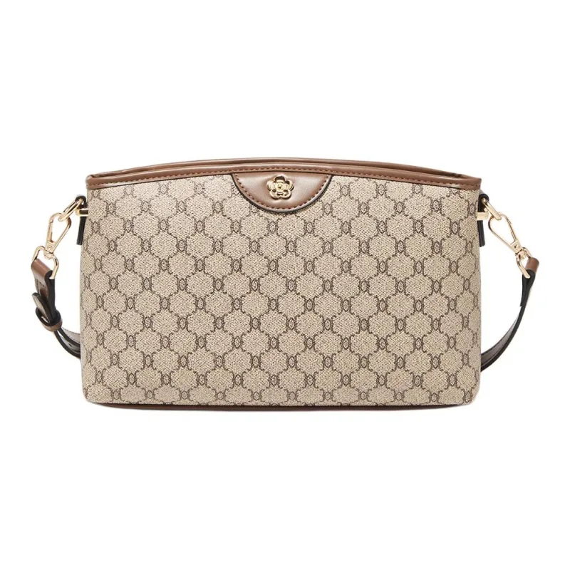 Marino Orlandi Synthetic Leather PVC Small Square Bag, Mom Bag, Crossbody Bag, Shoulder Bag Women's Khaki/Coffee-15