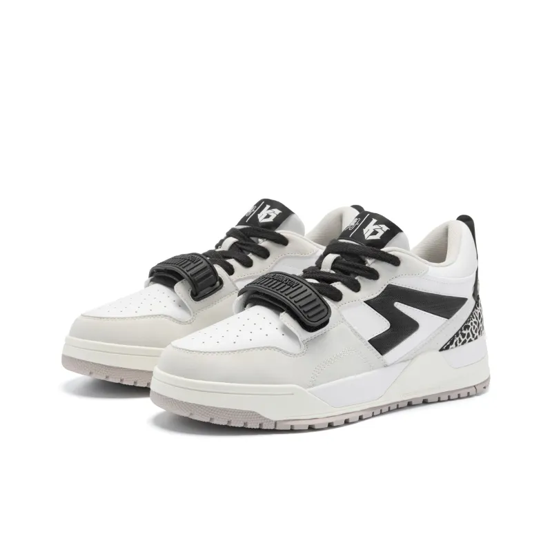 QIAODAN Legend Vintage Basketball Shoes Men Low Top Jordan White/Light Gray-2