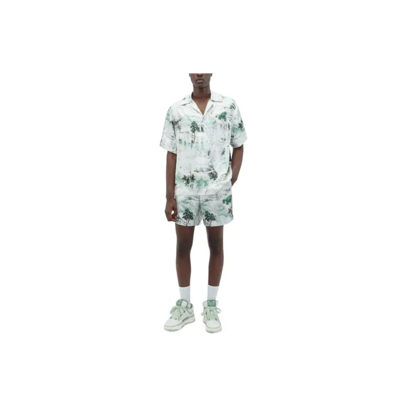 AMIRI Hawaiian Print Bowling Shirt Shirt Men's Green-1