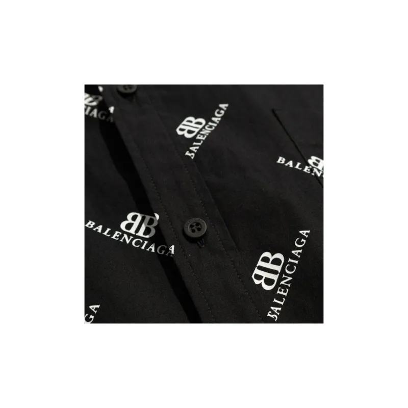 Balenciaga Bb Logo Printed Short Sleeved Shirt-4