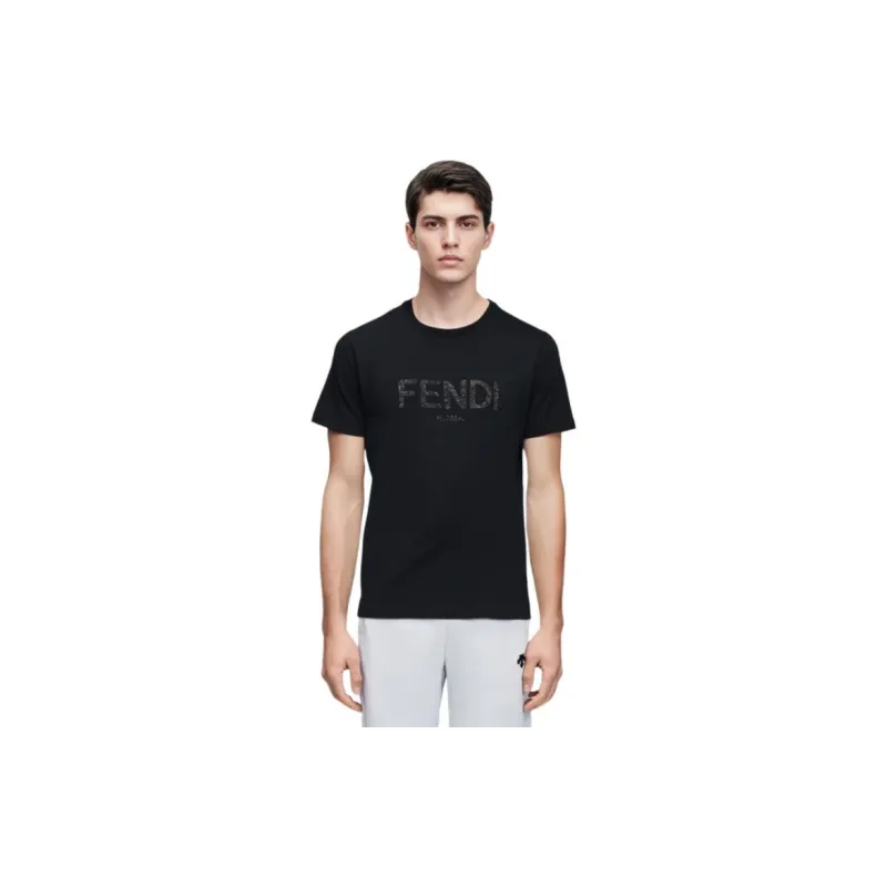 FENDI SS23 Regular T Shirt Men's Black-3