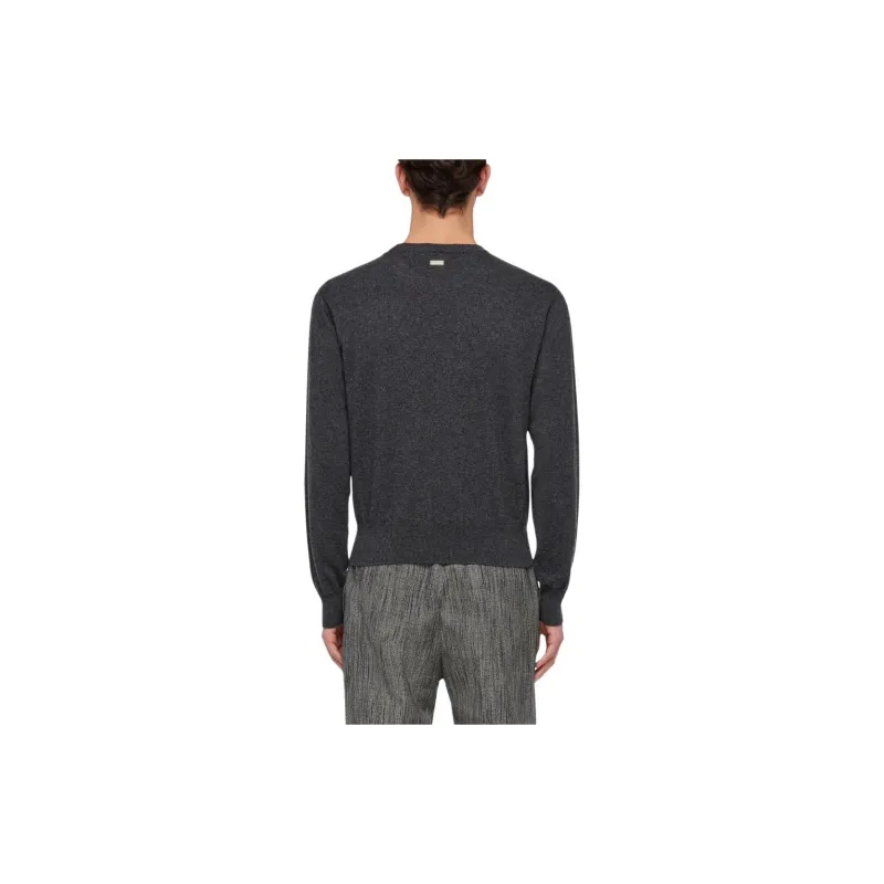 Ferragamo Charcoal Cashmere Crew Neck Sweater-2