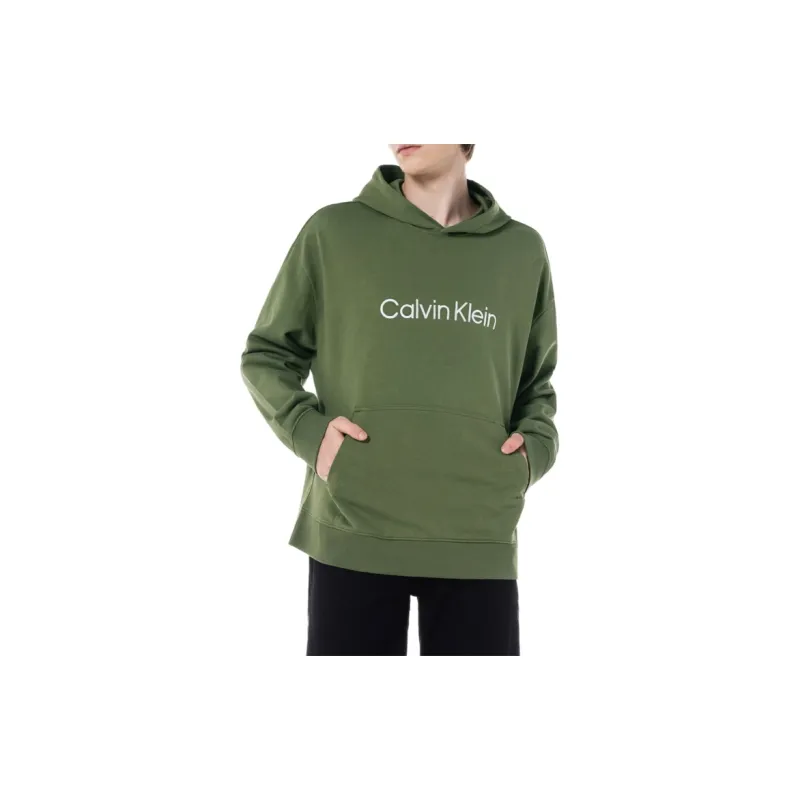 CALVIN KLEIN Simple Collection Sweatshirt Men's Olive Green-5